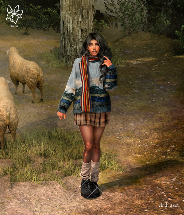 Alpha SWEATER WEATHER CLOTHING SET by simsfinds - The Sims 4 Custom Content