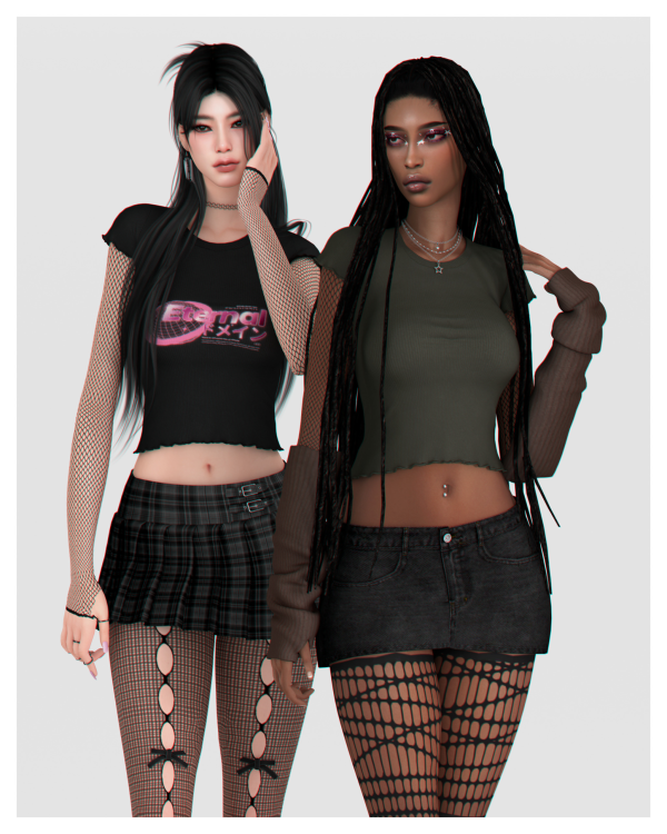 Alpha Edgy and Cute Set by simsfinds - The Sims 4 Custom Content