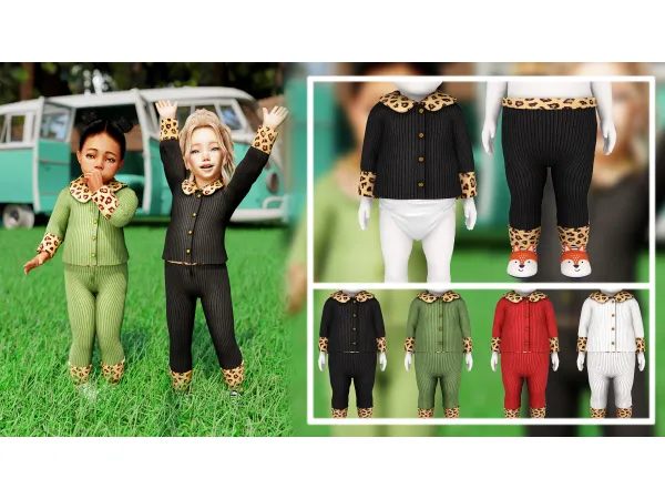 Leopard Bord Collar Set by Daph's