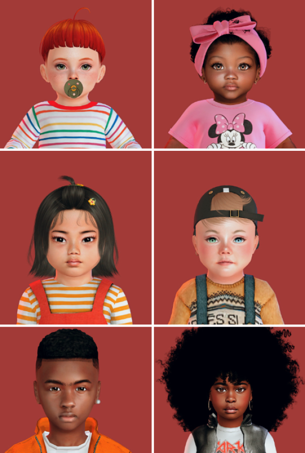 Mix Sim Dump 36 Infants Toddlers Children by simsfinds - The Sims 4 Custom Content