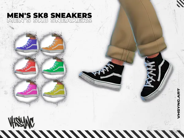 Maxis Match [VHSync] Men's sk8 sneakers by simsfinds - The Sims 4 Custom Content