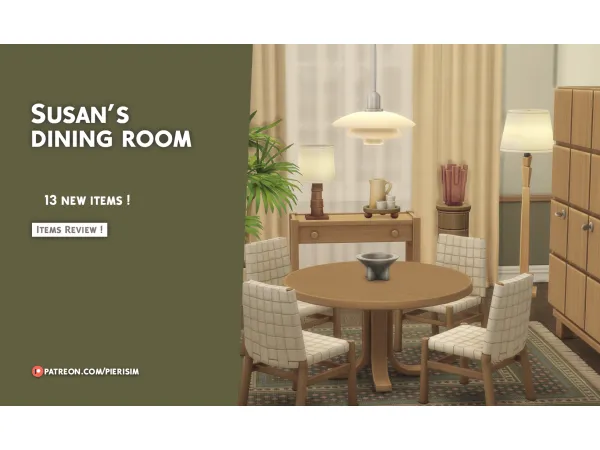 Maxis Match SUSAN dining room by simsfinds - The Sims 4 Custom Content