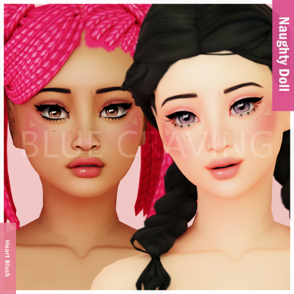 Mix Blue Craving Heart Blush by bluecraving - The Sims 4 Custom Content