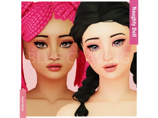Mix Blue Craving Heart Blush - The Sims 4 Custom Content