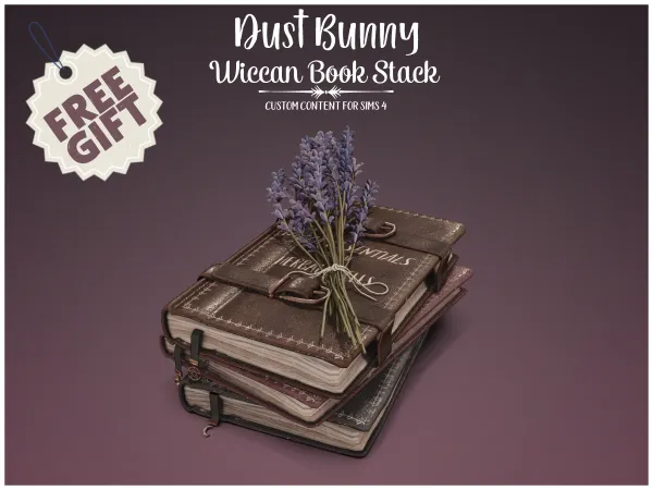 Alpha Dust Bunny Wiccan Book Stack (Gift) - The Sims 4 Custom Content