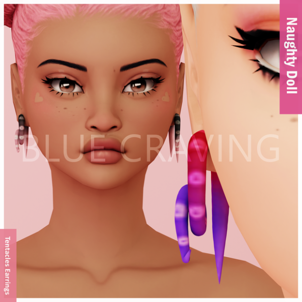 Mix Blue Craving Tentacles Earrings by bluecraving - The Sims 4 Custom Content