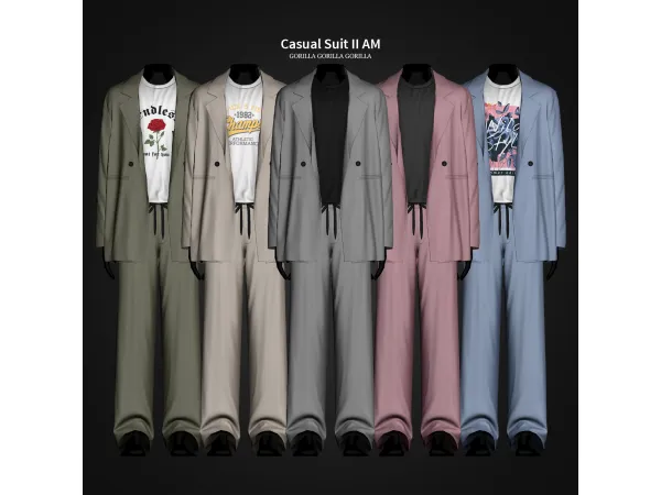 Alpha Casual Suit II AM by Gorilla Gorilla Gorilla - The Sims 4 Custom Content