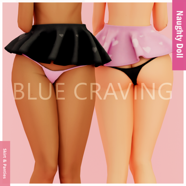 Mix Blue Craving Naughty Skirt Panties by bluecraving - The Sims 4 Custom Content