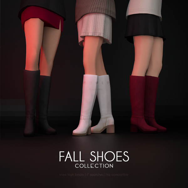 Maxis Match Knee high Boots Fall Shoes Collection by luxysims - The Sims 4 Custom Content