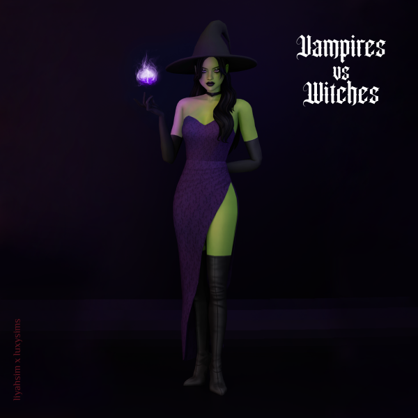 Maxis Match Vampires vs Witches Collection Formal Outfit by luxysims - The Sims 4 Custom Content