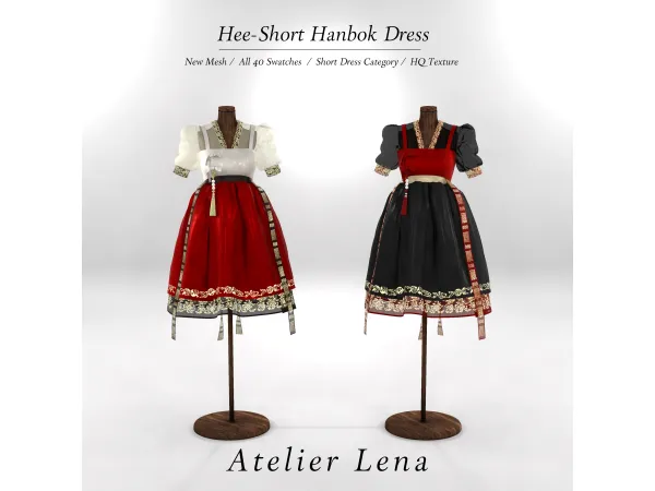 Alpha [Atelier Lena] Hee(禧) Short Hanbok Dress - The Sims 4 Custom Content