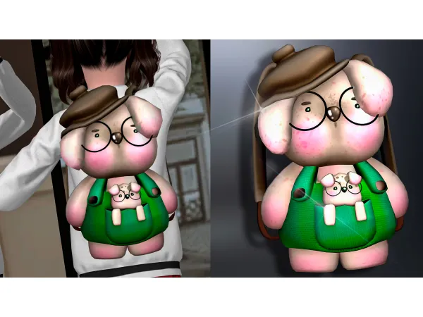 Mix Cute puppy backpack for child by Mydarling20 - The Sims 4 Custom Content