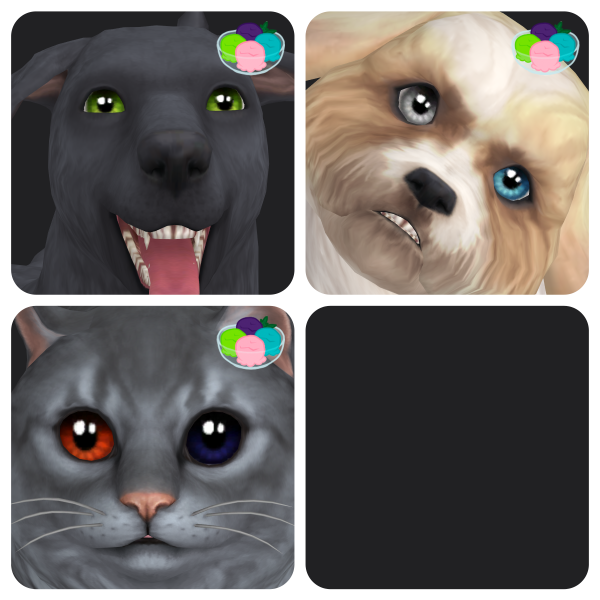 Maxis Match Amethyst Eyes for Cats and Dogs in Sorbets Remix by simsfinds - The Sims 4 Custom Content