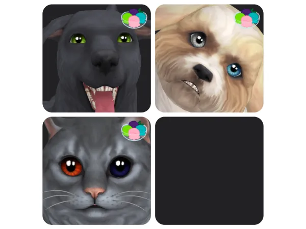 Maxis Match Amethyst Eyes for Cats and Dogs in Sorbets Remix by kissalopa - The Sims 4 Custom Content