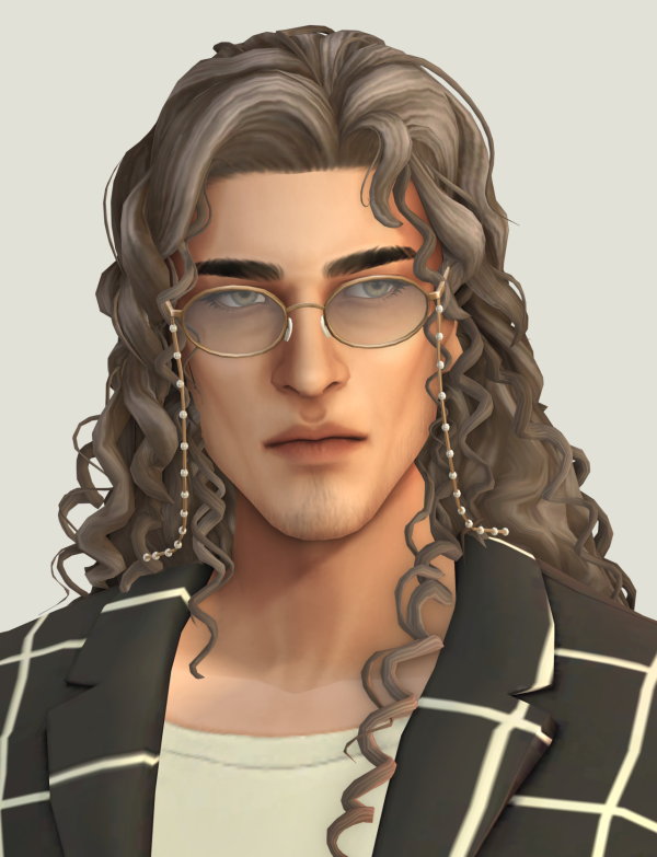 Maxis Match SILVER FOX FACE OVERLAY by simsfinds - The Sims 4 Custom Content