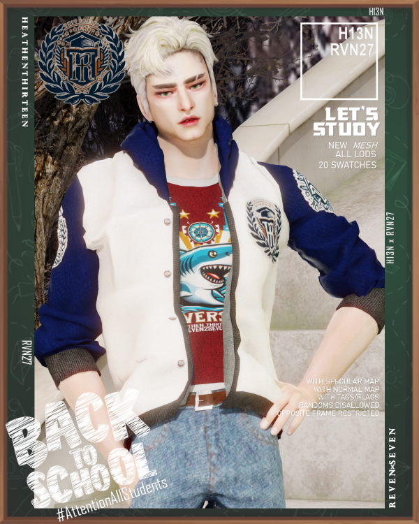 Alpha Men's Button Up University Hoodie with Undershirt by simsfinds - The Sims 4 Custom Content