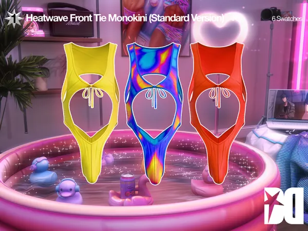 Alpha DECAYED Heatwave Front Tie Monokini Standard Version - The Sims 4 Custom Content