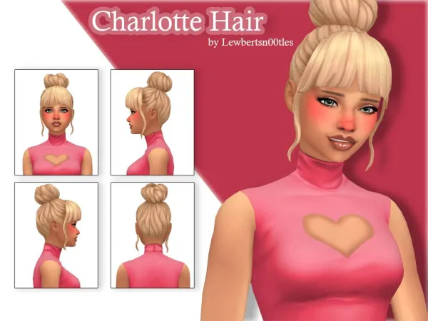 Maxis Match Charlotte Hair [T E] by simsfinds - The Sims 4 Custom Content