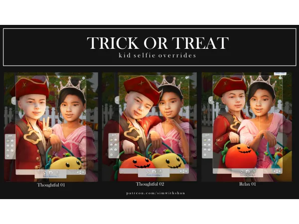 Mix Selfie Overrides Trick or Treat by simsfinds - The Sims 4 Custom Content