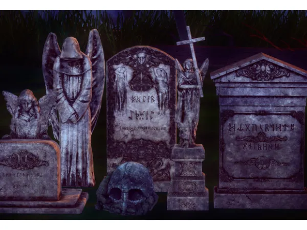 Alpha World Of Color 0 Halloween Decor by simsfinds - The Sims 4 Custom Content