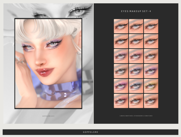 Alpha GPME GOLD EYES MAKEUP SET 4 by simsfinds - The Sims 4 Custom Content