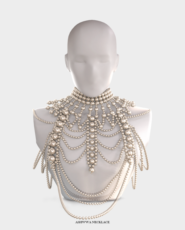Mix Pearl Body Chain Top by simsfinds - The Sims 4 Custom Content
