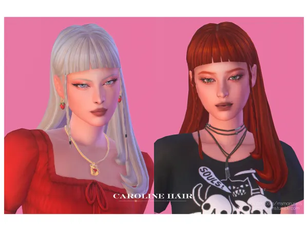 Maxis Match CAROLINE HAIR by simsfinds - The Sims 4 Custom Content