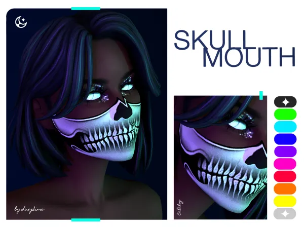 Alpha Skull Mouth by luxysims - The Sims 4 Custom Content