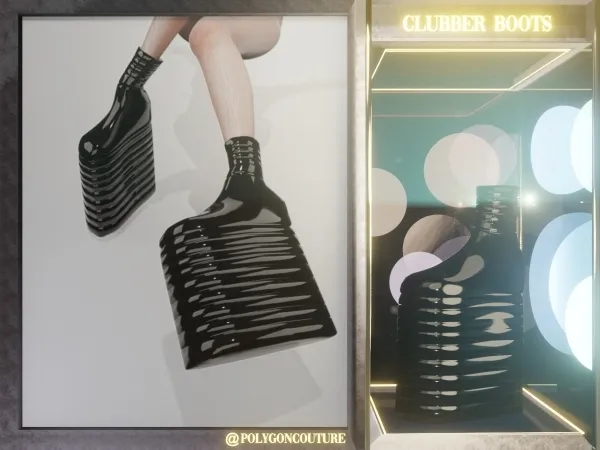 Alpha Clubber Boots by polygoncouture - The Sims 4 Custom Content