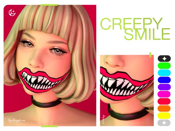 Alpha Creepy Smile by luxysims - The Sims 4 Custom Content
