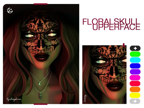 Alpha Floral Skull by luxysims - The Sims 4 Custom Content