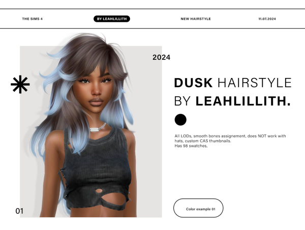 Alpha Dusk Hairstyle by simsfinds - The Sims 4 Custom Content