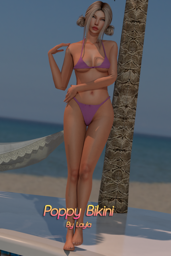 Mix Poppy Bikini v3 Plain by simsfinds - The Sims 4 Custom Content