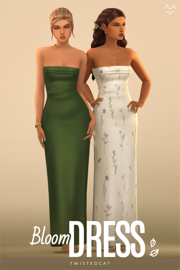 Maxis Match Bloom Dress by simsfinds - The Sims 4 Custom Content