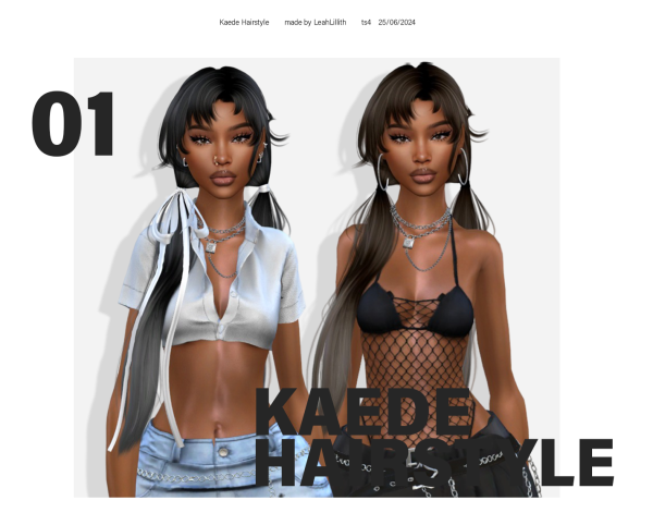 Alpha Keade Hairstyle Bows (Alpha) by simsfinds - The Sims 4 Custom Content