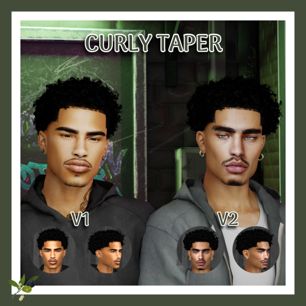 Alpha CURLY TAPER by simsfinds - The Sims 4 Custom Content