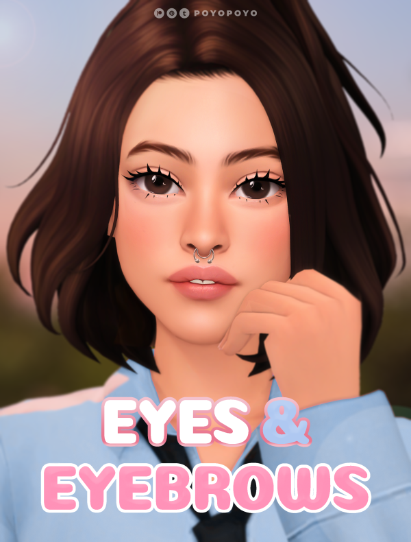 Maxis Match EYES EYEBROWS SET by simsfinds - The Sims 4 Custom Content