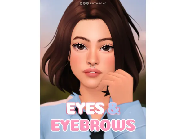 Maxis Match EYES EYEBROWS SET by PoyoPoyo - The Sims 4 Custom Content