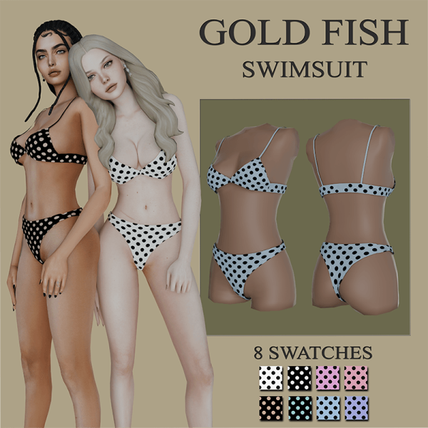 Mix GoldFish swimsuit 001 by simsfinds - The Sims 4 Custom Content