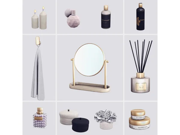 Alpha Deluxe Bathroom Clutter II by Lapanemona - The Sims 4 Custom Content