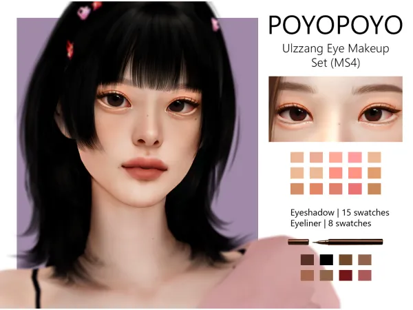 Mix [poyopoyo] Ulzzang Set (MakeUp Set 4) by simsfinds - The Sims 4 Custom Content
