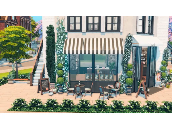 Maxis Match Bookstore with Apartment by Summerrplays - The Sims 4 Custom Content