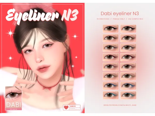 Mix [DABI] Eyeliner N3 by simsfinds - The Sims 4 Custom Content