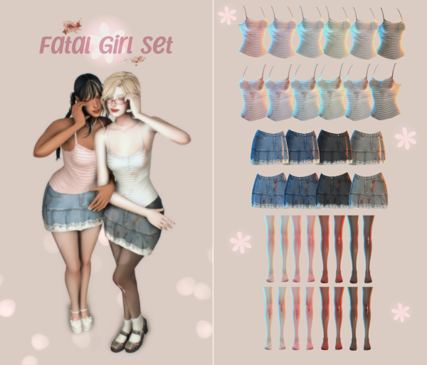 Maxis Match Fatal Girl Set by simsfinds - The Sims 4 Custom Content