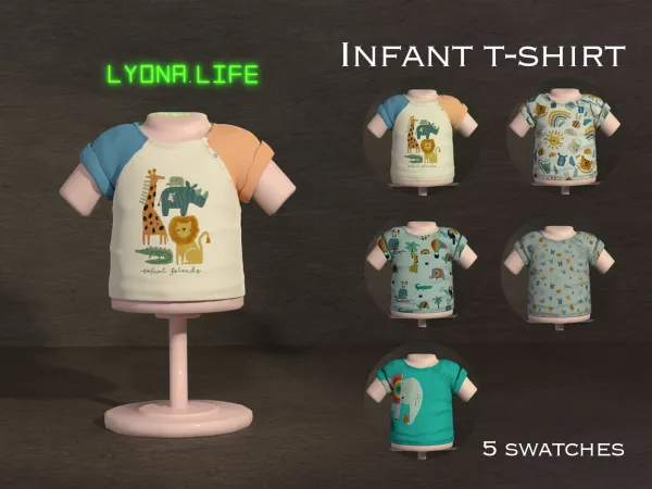 Mix T shirt for Infants by simsfinds - The Sims 4 Custom Content