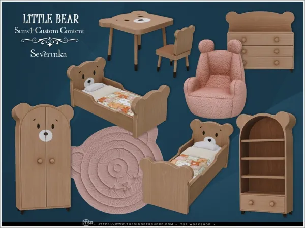 Mix Little Bear kidsroom by simsfinds - The Sims 4 Custom Content