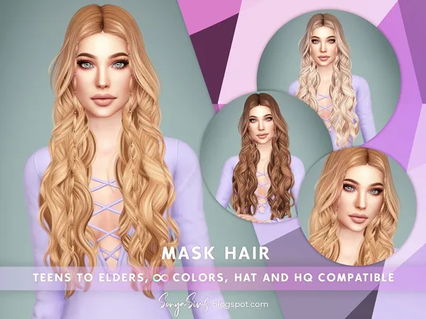 Alpha SONYASIMS MASK HAIR by simsfinds - The Sims 4 Custom Content