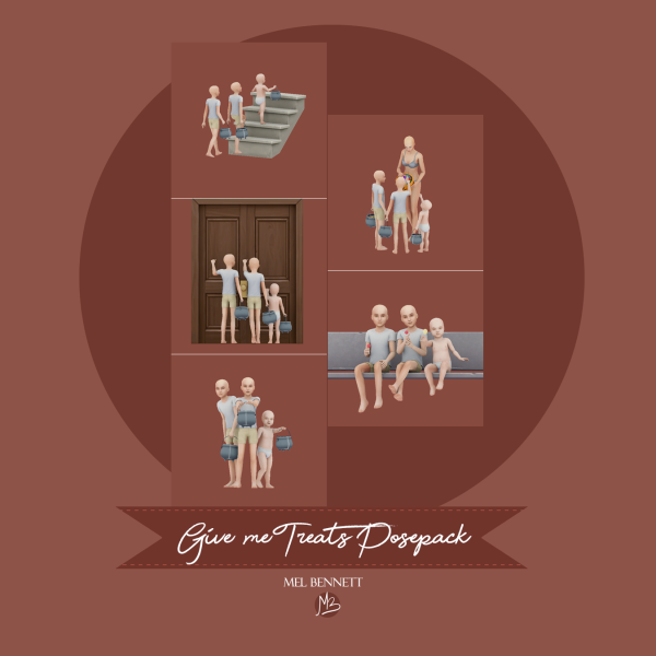 Mix Give me Treats Posepack by melbennett - The Sims 4 Custom Content