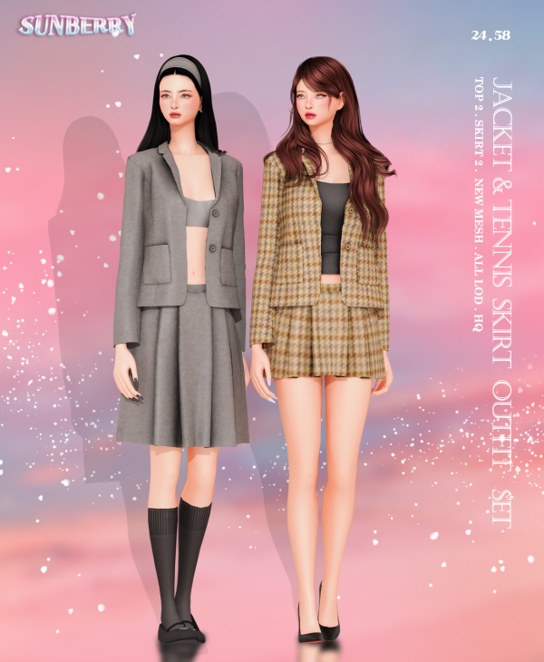 Alpha [SUNBERRY]Jacket Outfit by simsfinds - The Sims 4 Custom Content