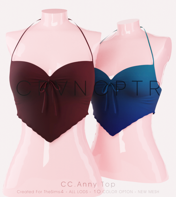 Mix Anny Top by carvin_captoor - The Sims 4 Custom Content